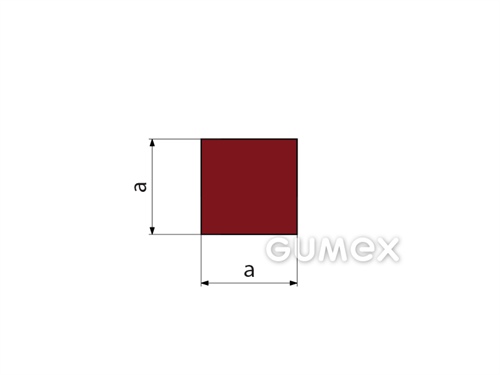 Silikónový profil štvorcový, 10x10mm, 60°ShA, -60°C/+250°C, červenohnedý
